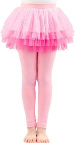 img 4 attached to 👧 Auranso Footless Leggings with Ruffle Detail for Girls' Clothing and Outfits