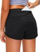 quick-dry women's athletic workout shorts with 3-inch inseam and zipper pocket for gym and running logo