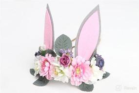 img 2 attached to 🌸 Enchanting Girls Spring Bunny Ears Headband: Birthday Flower Crown, Woodland Floral Head Piece