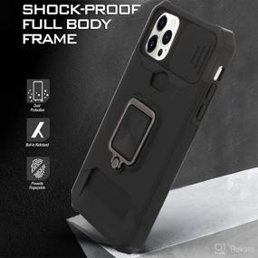 img 2 attached to OOK совместимый черный чехол для IPhone 12 Pro Max с подставкой/защитой от скольжения камеры/магнитным автомобильным креплением/дизайном держателя карты