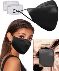 img 4 attached to Luxury 19 Momme Mulberry Silk Face Mask: KARIZMA 90210 Designer Fashion Masks For Women, Washable Reusable 6A Grade Fabric.