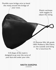 img 3 attached to Luxury 19 Momme Mulberry Silk Face Mask: KARIZMA 90210 Designer Fashion Masks For Women, Washable Reusable 6A Grade Fabric.