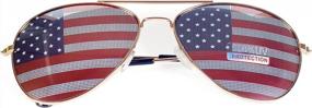 img 4 attached to 2-In-1 Patriotism And Style: Goson'S American Flag Mirror Sunglasses