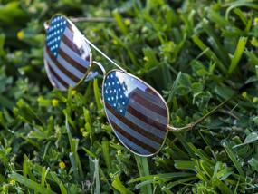 img 2 attached to 2-In-1 Patriotism And Style: Goson'S American Flag Mirror Sunglasses