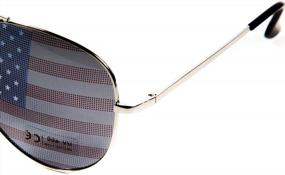 img 1 attached to 2-In-1 Patriotism And Style: Goson'S American Flag Mirror Sunglasses