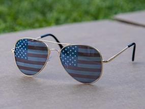 img 3 attached to 2-In-1 Patriotism And Style: Goson'S American Flag Mirror Sunglasses