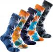 5 pairs unisex tie dye novelty socks - combed cotton crew socks for women & men (maple leaf) logo