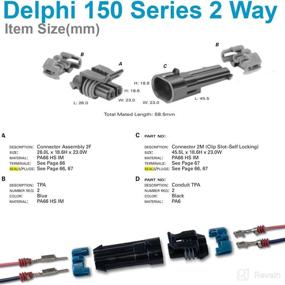 img 3 attached to 💦 High-Performance APTIV Metri-Pack 150 Series 2-Way Connector: Sealed Waterproof Set for 16-18 AWG