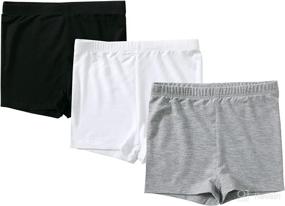 img 4 attached to 🩳 SOBOWO Set of 3 Toddler Baby Girls Dance Shorts, Solid Breathable Comfort Sports Shorts, Sizes 9M-4T