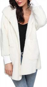 img 1 attached to Women'S Oversized Hoodie Cardigan Coat Open Front Fluffy Outwear Jacket With Pockets