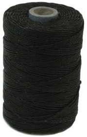 img 1 attached to High-Quality Black Waxed Irish Linen Crawford Cord 4 Ply - Spool 420001