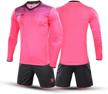 kelme goalkeeper jersey & shorts set - men/women, youth soccer long sleeve shirt kit logo