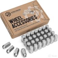 🔩 high-quality 32pcs chrome silver 9/16x18 extended bulge lug nuts - 1.8&#34; length, 0.90&#34; width - ideal for 8lug trucks suvs vans tuner - secure fit with 19mm or 3/4&#34; hex socket logo