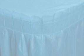 img 3 attached to Pack Of 6 Disposable Light Blue Plastic Tablecloth Skirts, 14 Ft. Exquisite Solid Color Tableskirts