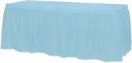 pack of 6 disposable light blue plastic tablecloth skirts, 14 ft. exquisite solid color tableskirts logo