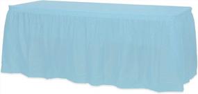 img 4 attached to Pack Of 6 Disposable Light Blue Plastic Tablecloth Skirts, 14 Ft. Exquisite Solid Color Tableskirts