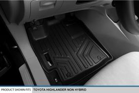 img 3 attached to 🚗 Enhanced MAXLINER Floor Mats Set - Black, 3 Row Liner, for 2008-2013 Toyota Highlander with Non Hybrid feature