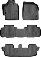 🚗 enhanced maxliner floor mats set - black, 3 row liner, for 2008-2013 toyota highlander with non hybrid feature logo