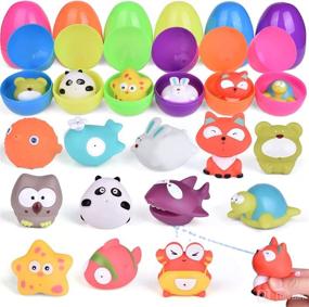 img 4 attached to 🐠 Prefilled Bath Toys Squirters Set - 12 PCs Sea Animals Bath Toys for Toddlers - Easter Egg Fillers, Party Favors, Basket Stuffers