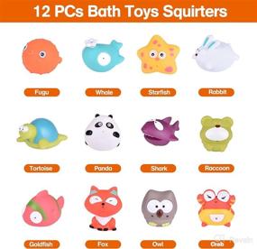 img 3 attached to 🐠 Prefilled Bath Toys Squirters Set - 12 PCs Sea Animals Bath Toys for Toddlers - Easter Egg Fillers, Party Favors, Basket Stuffers