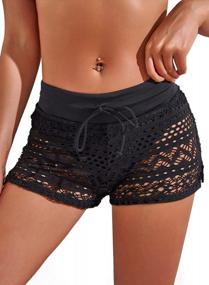 img 4 attached to Aleumdr Women'S Lace Hollow Out Swim Tankini Bottom Board Shorts