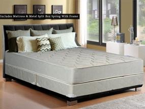 img 2 attached to Twin Beige Innerspring Mattress Set With Greaton Gentle Firm Tight Top And 8" Split Metal Box Spring/Foundation For Optimal Support