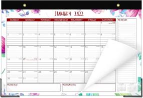 img 4 attached to Desk Calendar 2022 - 12 Monthly Wall Calendar 17”X 12” Large Desk Calendar, Monthly Desk Planner With Corner Protectors, Thick Paper Desktop Calendar With Large Ruled Blocks