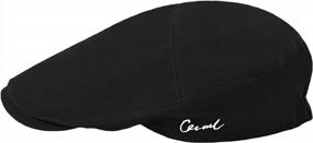 img 1 attached to Men'S Cotton Summer Flat Cap Scally Ivy Gatsby Newsboy Beret Driver Cabbie Hunting Hat