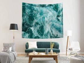 img 1 attached to Transform Your Room With Hysenm'S Ocean Wave Wall Hanging Tapestry - Aesthetic Décor For Boho Bedrooms, 51 X 59 Inches