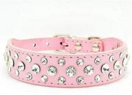 🐾 stylish haoyueer bling rhinestone pu leather crystal diamond collar for dogs and cats - black - sizes s m l xl - available in pink xl too logo