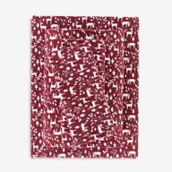 king size cranberry red reindeer flannel cotton sheet set - brylanehome логотип