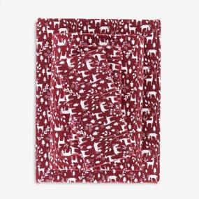 img 4 attached to King Size Cranberry Red Reindeer Flannel Cotton Sheet Set - BrylaneHome