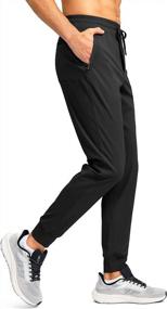 img 3 attached to Men'S Joggers Sweatpants With 3 Zipper Pockets - Workout Track Pants For Running, Gym, Walking, Casual Golf
