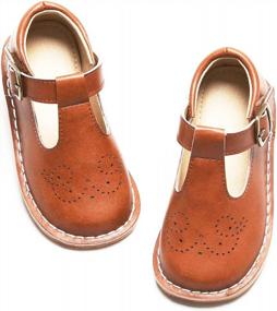 img 4 attached to Stylish And Comfortable Mary Jane School Shoes For Toddler Girls By Flaryzone