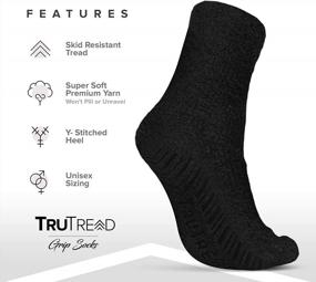 img 2 attached to Stay Slip-Free And Warm: TruTread Fuzzy Slipper Socks With Grippers For Men And Women - 4 Pairs