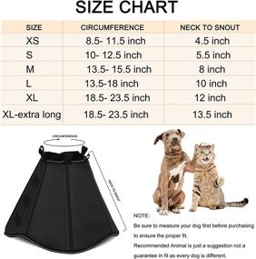 img 3 attached to 🐾 Dog Cone Collar for Post-Surgery Recovery - Soft and Adjustable Protective Collar for Large Dogs and Cats - Black, Size Large