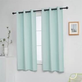 img 3 attached to 🌸 Hot Pink Aqua Curtains 54 Inch Length for Kids Room - Thermal Insulated, Blackout Curtains for Baby Nursery - Small Short Window Drape - Grommet, 34x54 Inches Long