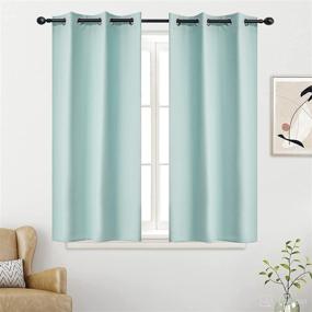 img 4 attached to 🌸 Hot Pink Aqua Curtains 54 Inch Length for Kids Room - Thermal Insulated, Blackout Curtains for Baby Nursery - Small Short Window Drape - Grommet, 34x54 Inches Long