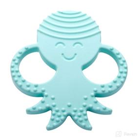 img 4 attached to 🐙 BPA Free Silicone Baby Teething Toys by Sisilia - CPSIA Compliant Octopus Teething Toys (Babyblue)