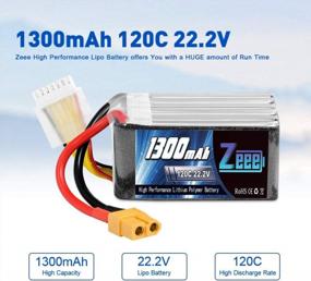 img 3 attached to Zeee 6S Lipo Battery 1300MAh 22.2V 120C With XT60 Plug RC Soft Case Battery For FPV Drone Quadcopter Helicopter Airplane RC Boat Car Racing Models(2 Pack)