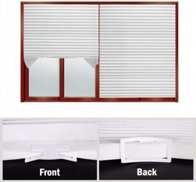 img 1 attached to 2 Pack White Light Filtering Cordless Pleated Fabric Window Shades, 36"X72", Easy To Cut And Install With 4 Clips
