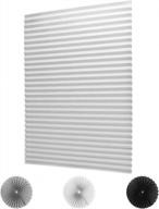 2 pack white light filtering cordless pleated fabric window shades, 36"x72", easy to cut and install with 4 clips logo