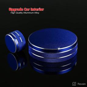 img 1 attached to 🔵 ANFOKAS 2pcs Mazda 3 CX-30 Car Volume Button Knob Cover - Blue