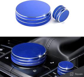 img 3 attached to 🔵 ANFOKAS 2pcs Mazda 3 CX-30 Car Volume Button Knob Cover - Blue