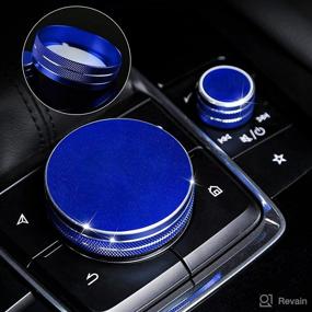 img 4 attached to 🔵 ANFOKAS 2pcs Mazda 3 CX-30 Car Volume Button Knob Cover - Blue