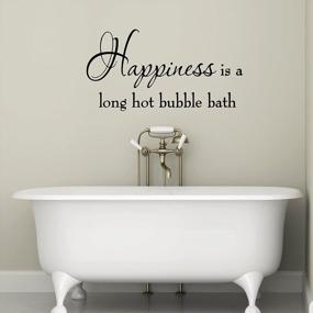 img 4 attached to Transform Your Bathroom With VWAQ Happiness Wall Decal Bubble Bath Quotes And Shower Stickers
