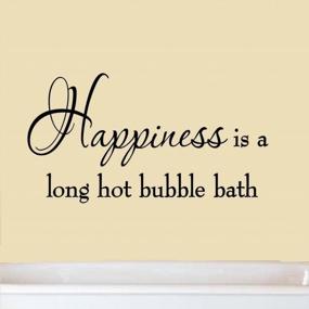 img 1 attached to Transform Your Bathroom With VWAQ Happiness Wall Decal Bubble Bath Quotes And Shower Stickers