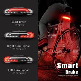 img 2 attached to WSDCAM Smart Bike Tail Light With Turn Signals And Brake Light, Bike Alarm Horn With Remote, Auto ON/Off Rechargeable Waterproof Bike Horn Alarm Rear Bike Brake Light Turn Signals Bicycle Tail Light