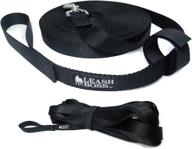 🐕 30ft long dog training leash - 1in thick nylon leash with storage strap - enhanced k9 recall - ideal for large dogs - training lead leash for dogs (30ft, 1in, black) logo