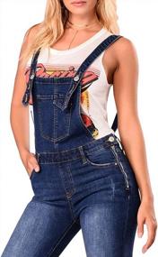 img 3 attached to Women'S Distressed Skinny Denim Jumpsuit Overalls By LONGBIDA
